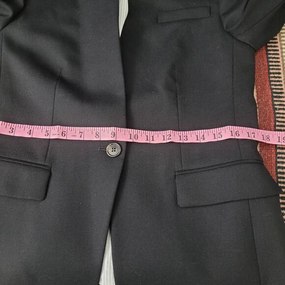 J. Crew Black Wool Flannel Regent Blazer Jacket Sz 6 Single Button B0323 - Picture 9 of 12